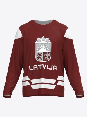 Latvijas Hokeja fanu krekls - Fanu krekls - Sarkans turīnas olimpiskās spēles