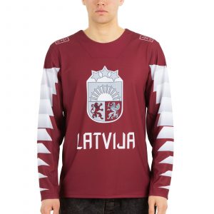 Latvijas hokeja izlases fanu krekls mājas sarkans