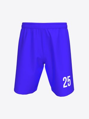 Custom blue sublimated team shorts with printed number by Mintprint