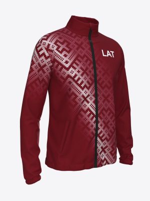 Professional custom team jacket with high-quality sublimation printing and club branding for Latvijas airēšanas izlase