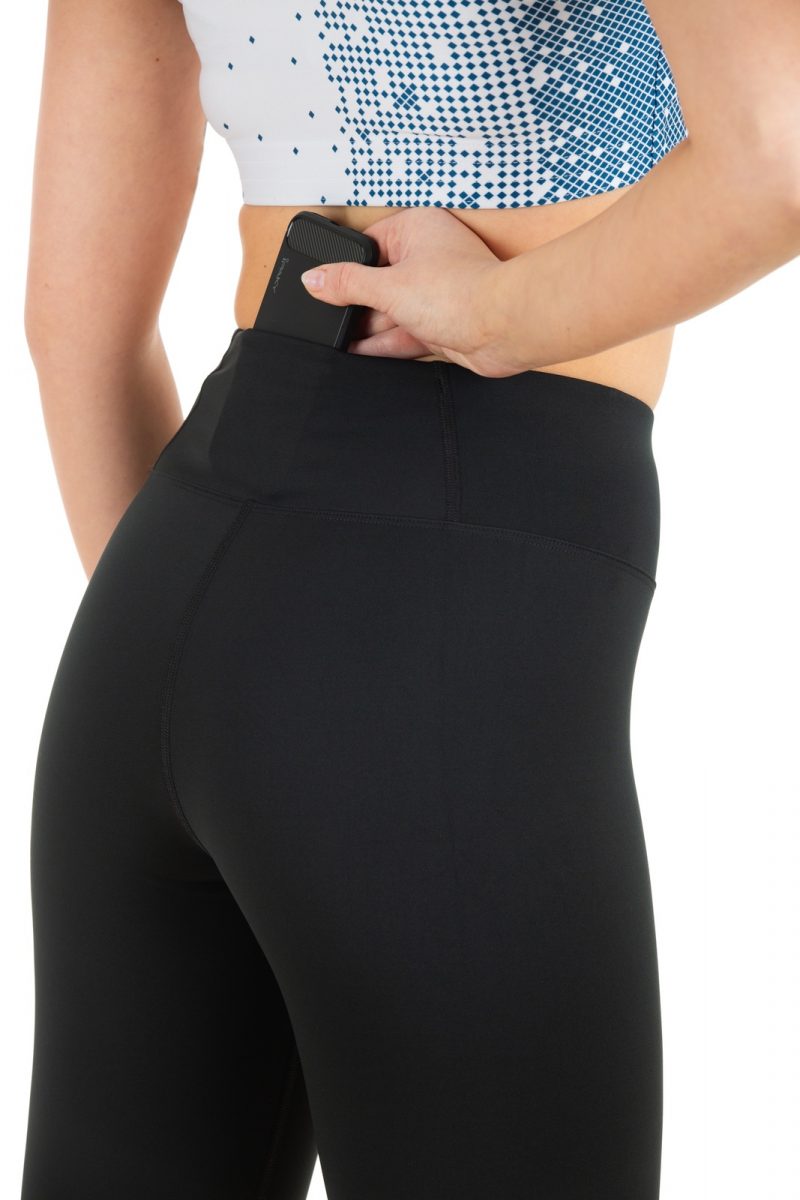 Tight-fitting running pants with a high belt for black women