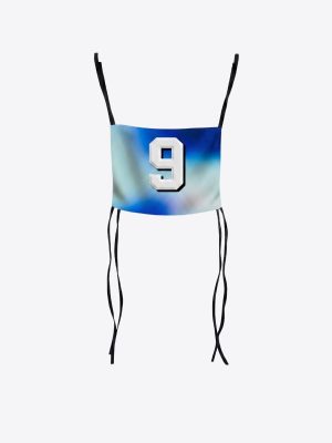 Custom sublimation sportswear athletic race bib in number and logo, featuring tie straps for secure positioning.