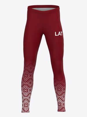 Official Latvijas Airesanas federacija long training tights for Latvijas Airesanas izlase by MintPrint