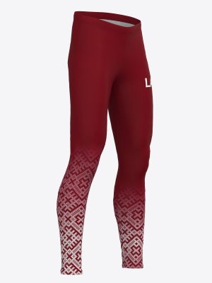 Official Latvijas Airesanas federacija long training tights for Latvijas Airesanas izlase by MintPrint
