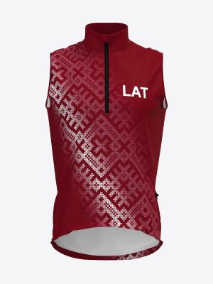 Custom sublimated windproof and water resistant rowing vest for national team athletes