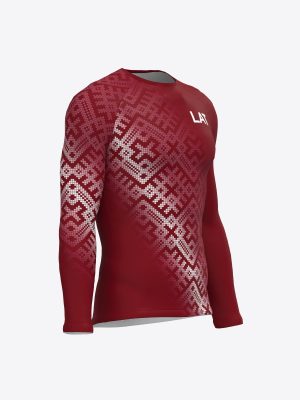 Official Latvijas Airesanas federacija long sleeve rashguard shirt for Latvijas Airesanas izlase by MintPrint