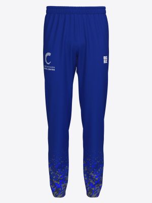 Custom sublimation sportswear track pants showing a team custom design with a zipper details