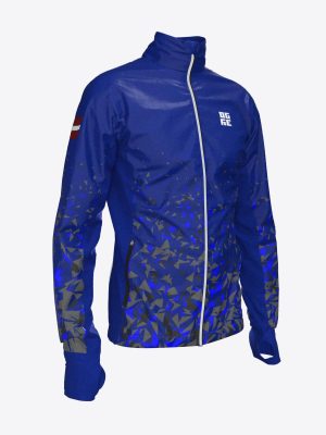 Professional custom team jacket with high-quality sublimation printing and club branding.