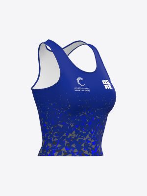 Ogres novada sporta centra-WOMENS-TOP featuring professional custom sportswear fabric and vibrant sublimation print.