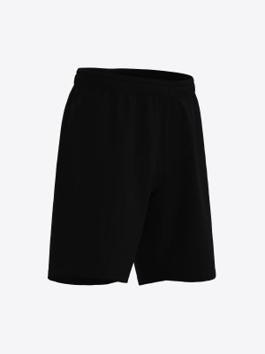 Men's black custom leisure sports shorts with pockets for HK Tukums team sportswear.