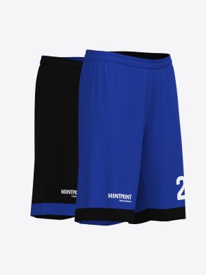 Athletic Club Jules Verne custom reversible basketball shorts in blue and black by Mintprint