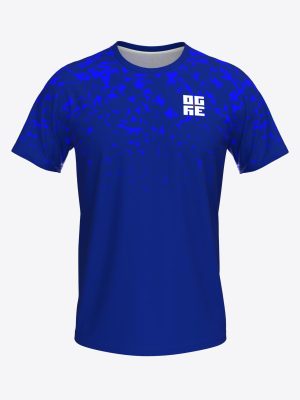 Custom t-shirt merch for Ogres-Novada-Sporta-Centrs featuring a blue sublimation print design.