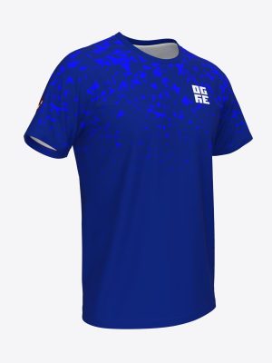 Custom t-shirt merch for Ogres-Novada-Sporta-Centrs featuring a blue sublimation print design.