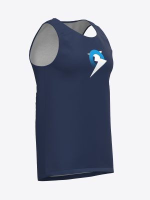 Custom sleeveless orienteering sprint top featuring high-definition sublimation and a lightweight, athletic performance fit.