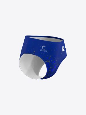 Custom teamwear track and field briefs for women, featuring a high-cut athletic design on performance fabric ready for personalized sublimation printing.