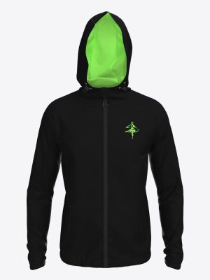 Custom merch for TDA Līgo jacket with hood and full zipper, featuring a sublimation print and athletic performance fabric.