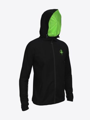 Custom merch for TDA Līgo jacket with hood and full zipper, featuring a sublimation print and athletic performance fabric.