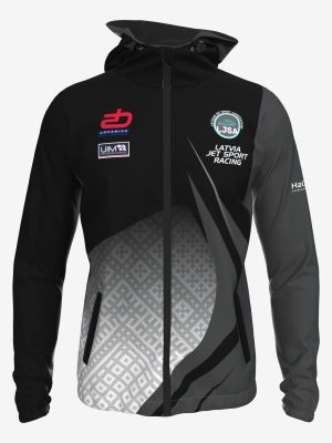 Udensmotociklu-sporta-asociacija komandas sporta jaka ar pilnu rāvējslēdzēju, ar sublimācijas apdruku