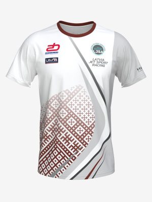 Sporta krekls ar personalizētu Ūdensmotociklu sporta asociācijas dizainu un logo.