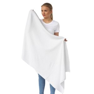 Großes Duschtuch mit Aufdruck für das Team