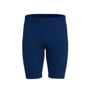 Custom sportswear running leggings short with navy blue sublimation print for RAVG athletes.