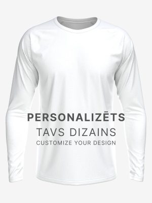 Vīriešu garroku sporta T-krekls ar O veida kakla izgriezumu un reglāna piedurknēm ar sublimācijas personalizētu druku