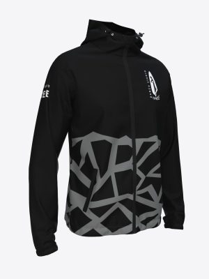 Custom merch for dance studio Ciprese jacket with hood and full zipper, featuring a sublimation print and athletic performance fabric.