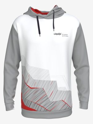 Silts un mitrumu novadošs PolarPoly sporta džemperis ar kapuci un personalizētu Liepājas kompleksās sporta skolas dizainu.