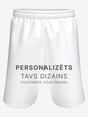 Men's professional flag football shorts with custom sublimated numbering, high-quality team uniform production, front view.