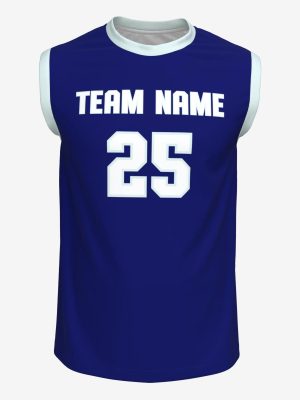 Men's sleeveless flag football jersey with custom team name and numbering, high-performance athletic apparel production, front view.