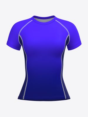Custom women’s performance T-shirt with contoured athletic fit, raglan sleeves