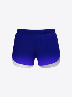 Custom men's running split shorts featuring a deep V-cut side hem for unrestricted leg movement and a lightweight, breathable shell.