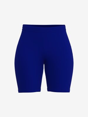 Custom women’s compression running shorts featuring a high-waisted elastic band and moisture-wicking stretch fabric.