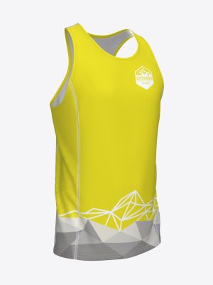 Professional custom sportswear singlet for Supervaroņu treniņi featuring a sublimation print design.