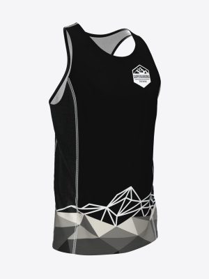 Professional custom sportswear singlet for Supervaroņu treniņi featuring a sublimation print design.