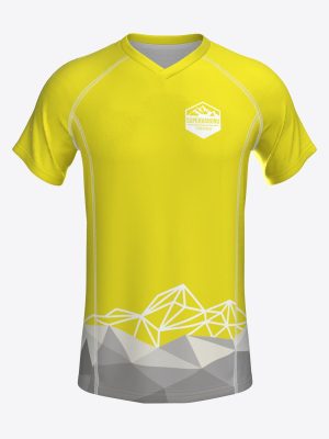 Custom sublimated performance T-shirt with breathable mesh side panels, raglan sleeves for trail team Supervaroņi