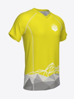 Custom sublimated performance T-shirt with breathable mesh side panels, raglan sleeves for trail team Supervaroņi