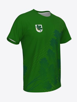 Professional custom sportswear t-shirt for Kandavas sporta skola featuring a blue sublimation print design.