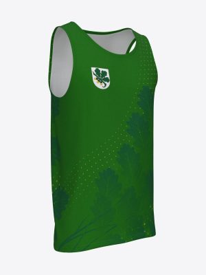 Professional custom sportswear singlet for Kandavas sporta skola featuring a sublimation print design.