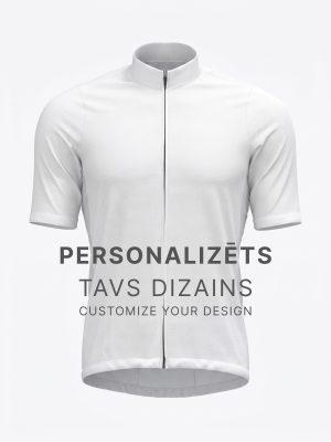 Custom sportswear cycling jersey white mockup for sublimation print.