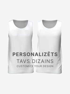 Front view 3D mockup of a reversible men's beach handball singlet showing custom sublimation sample.