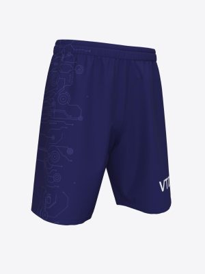 Custom sublimated shorts for VTDT featuring a flexible elastic waistband and lightweight, moisture-wicking technical fabric.