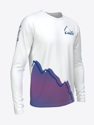 Balts sporta krekls ar garām piedurknēm,personalizētu dizainu un Sporta Klubs Z-POLS logo