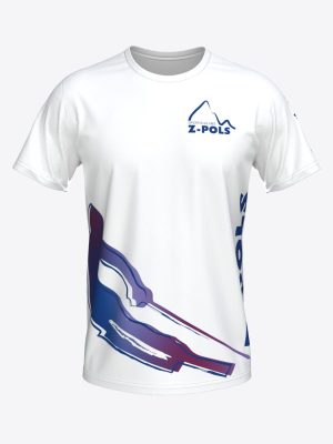 Balts sporta krekls ar custom dizainu un Sporta Klubs Z-POLS logo