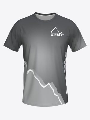 Pelēks sporta krekls ar custom dizainu un Sporta Klubs Z-POLS logo