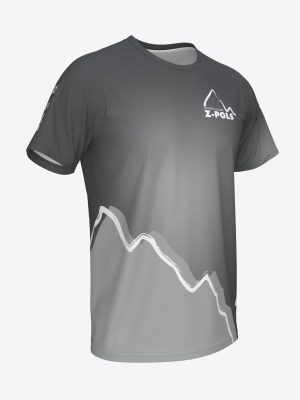 Pelēks sporta krekls ar custom dizainu un Sporta Klubs Z-POLS logo