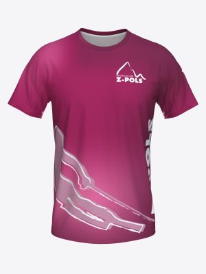 Rozā sporta krekls ar custom dizainu un Sporta Klubs Z-POLS logo