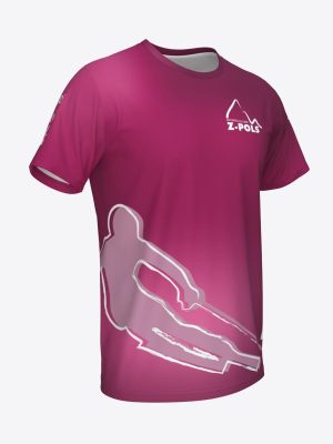 Rozā sporta krekls ar custom dizainu un Sporta Klubs Z-POLS logo