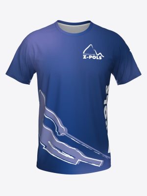 Zils sporta krekls ar custom dizainu un Sporta Klubs Z-POLS logo