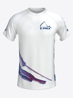 Balts sporta krekls ar custom dizainu un Sporta Klubs Z-POLS logo